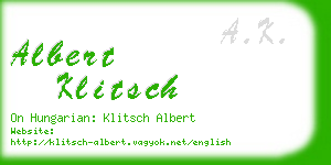 albert klitsch business card